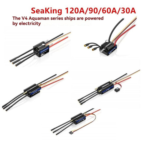 SeaKing V4 ESC Built-in BEC Brushless Electronic Speed Controller for Remote Control Boats 60A
