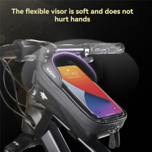 WOLFILIST Waterproof Bike Bag with Sun-Visor - Frame Bag with Sensitive Touch Screen Phone Holder, Bicycle Accessories