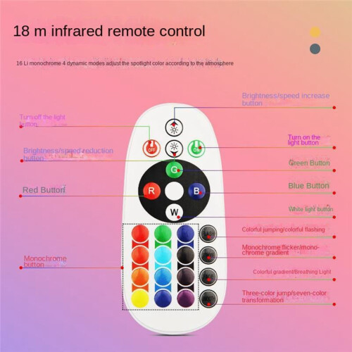 LED Lamp Spotlight Ceiling Spot Lights RGB Lamp Remote Control Adjustable Atmosphere Decoration Indoor Ceiling Light D 2