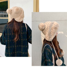 Winter Pompom Beanie Hats for Women -Knit, Faux Fur, Crochet Skull Cap, Warm Bucket Outdoor Ear Cover