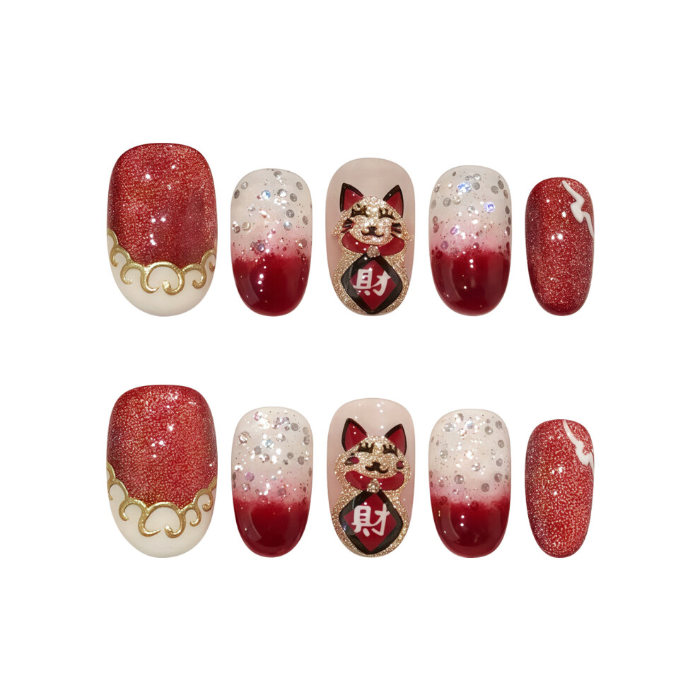 Dachuang Beauty (L) Glam Sequins Fake Nails - Zero Pressure Design