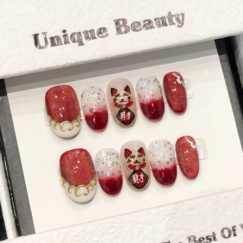 (XS) Glam Sequins Fake Nails - Zero Pressure Design