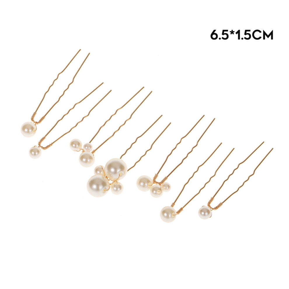 Zhouq-Outdoors 7Pcs Pearl Hairpins Wedding Hair Accessories