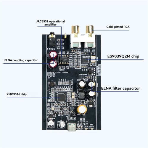 Portable Full Balanced DAC Headphone Amplifier ES9039Q2M DAC USB XMOS316 DSD64-512 AMP Audio Decoder 2