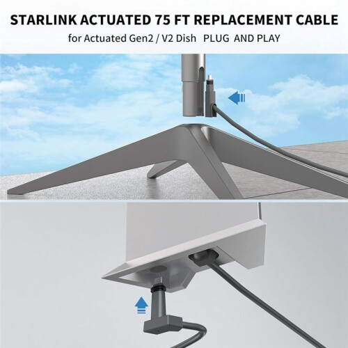 Replacement Cable for Starlink Rectangular Satellite V2 Cable 1000Mbps 33 FT Indoor/Outdoor Heat Resistant Cable
