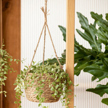 Large Woven Hanging Planter - Portable & Burr-Free