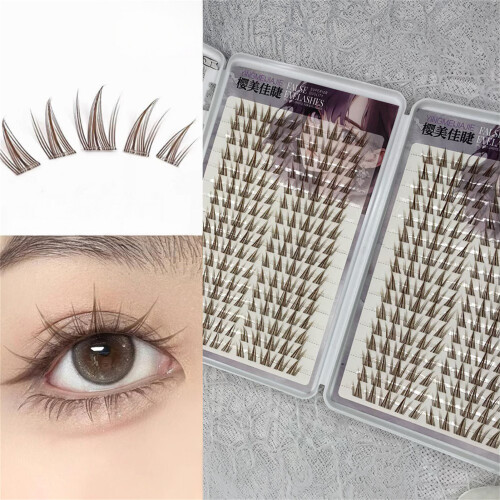 (Single box) Natural Brown False Eyelashes 11-13mm, Flexible Band
