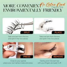 Soft Magnetic Eyelashes No Glue Needed Reusable Natural 3D Lashes Easy Apply Soft Magnetic Lashes for Eye Makeup A