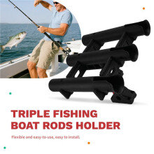 Triple Fishing Boat Rods Holder with Mount Bracket Deck Mount Rod Holder Boat Fishing Pole Holder