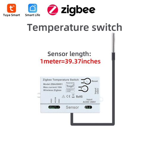 Tuya Zigbee Temperature  Sensor AC85-265V/USB5V APP Remote Control  Timing   1M 1