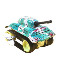 Petite voiture tanque en métal à remonter pour enfants, éducative et ludique