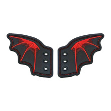 Bat Wing Shoe Buckle - Red & Black Decor Accessory