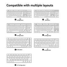 133 Keys Cracked Side-Printed Keycaps Double Shot Shine-Through Design for MX Switches Mechanical Keyboards