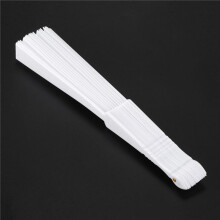 6X Eventail Pliable A Main Tissu en Plastique pour Dames Hommes Blanc