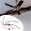 5X Ceiling Fan  Kit 3 Speed 4 Wire, Zipper Speed Control , ZE-208S Pull Wire  with Rope Bronze 5