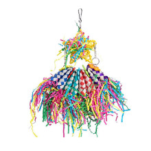 (A) Parrot Chewing Toy with Wood & Paper for Pet Birds