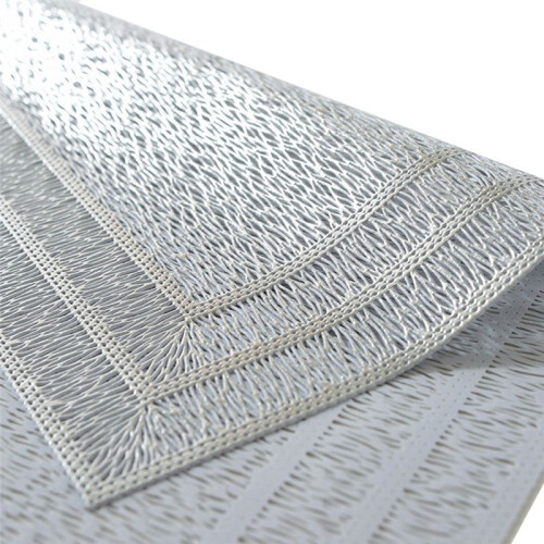 6Pcs Rectangular Woven Table Mat Slip 18x12 Inches Textured Scratch Proof PVC Table Mats, for Kitchen Home Decor 2