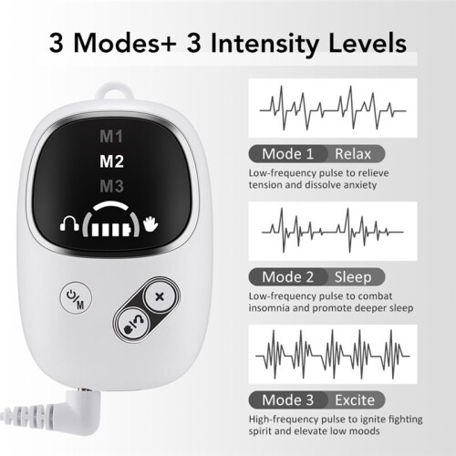 CES Sleep Aid Device Handheld & Ear Clip Microcurrent Pulse Sleep Aid for Insomnia Nerves Anxiety Improve Sleeping 2