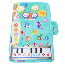 Tappetino musicale per bambini con 2 bacchette, impermeabile, con tamburo e pianoforte
