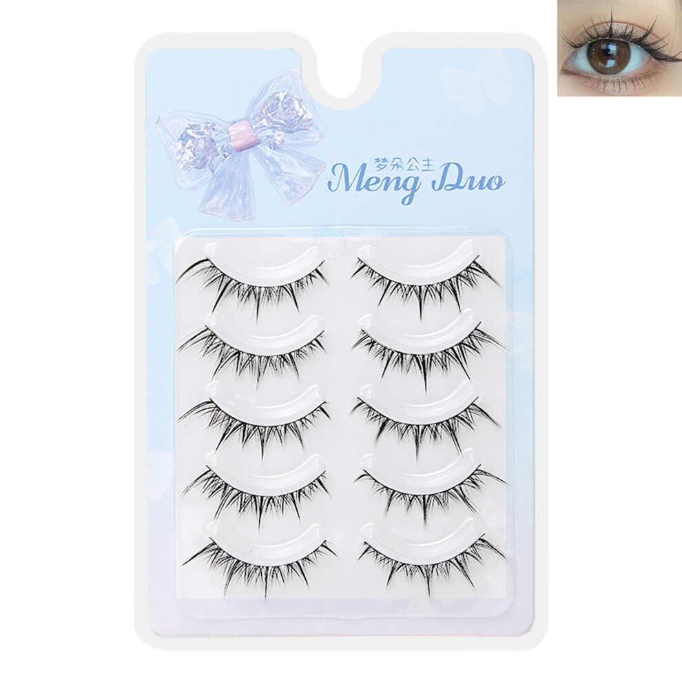 Roc-Electron Fluffy Anime Lashes - 5 Pairs, All-Day Comfort