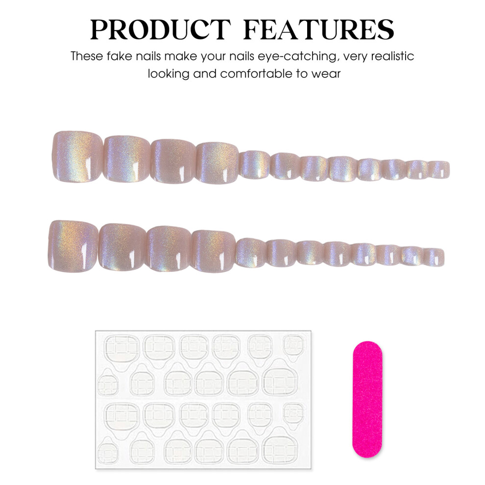 Dachuang Beauty Colorful Glossy Fake Nails - Durable & Comfortable
