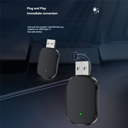 USB Type C 2 in 1 Wireless Carplay Android Auto Adapter Wireless Car Adapter Convert Wired Android Auto to Wireless 2