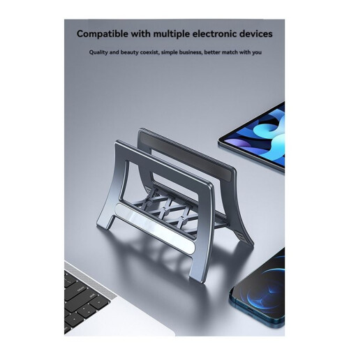 Supporto Verticale per Laptop Supporto Universale da Tavolo Dock per Laptop Supporto per Tablet Pieghevole Argento 2