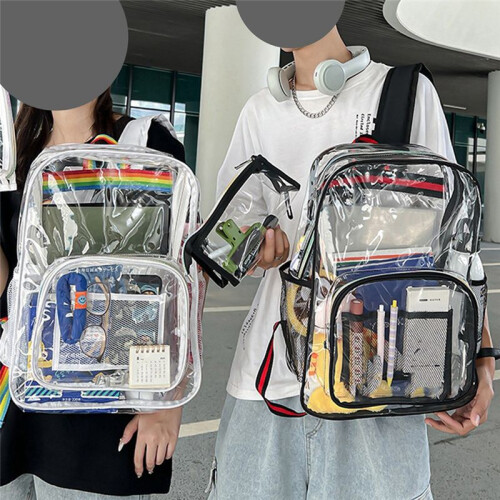 Two-Piece Suit Portable Multifunctional Bag Unisex Waterproof Backpack Transparent Backpack. Rainbow White 1