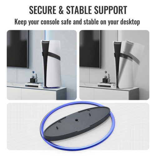 Vertical Stand Game Console Host Stand Anti-Slip Base Stand Replacement for PS5 Pro/PS5 Slim/PS5 Console Silver 2