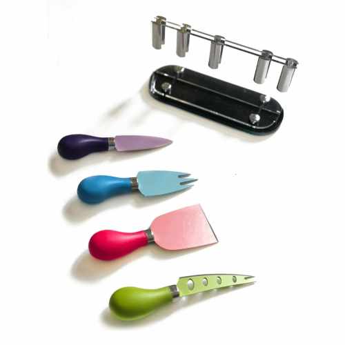 Stylish 4-Piece Vibrant Cheese Knife & Block Set 2