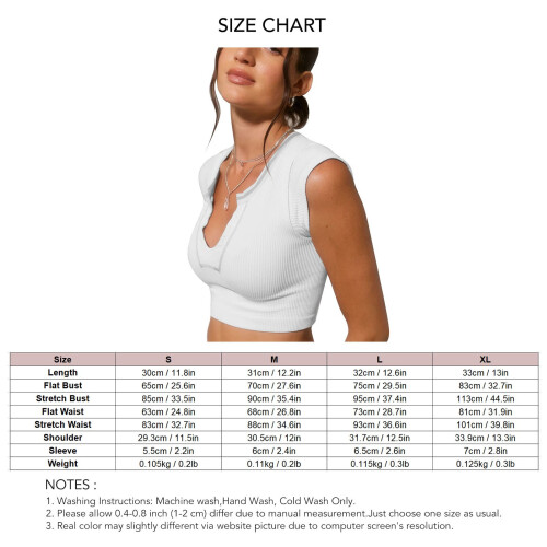 Αμάνικο Crop Top για Γυναικεία, Ελαφρύ Crop Top με Ριμπ Υφή και Σχέδιο U για Λαιμόκοψη σε 2