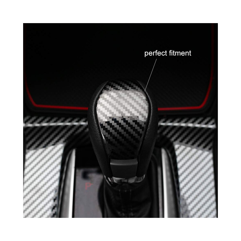 Gear Shift Knob Cover For 2016 -2019 10Th Gen & Carbon Fiber Style Console Gear Box Panel Cover 4713466961346