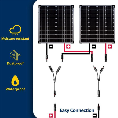 2Pairs Y-Style Solar Connector  1000V FMM+MFF for Parallel Connection Between Solar Panels Solar Cable Junction 1