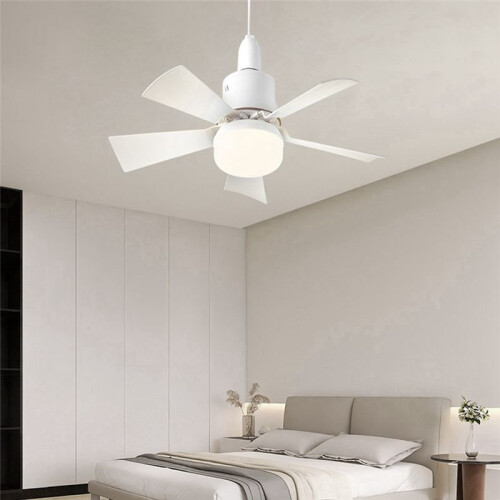 Socket Fan Light with Remote, Ceiling Fan with 3-Speeds, Dimmable LED, E27 Base, Cordless Light Socket Fan 2