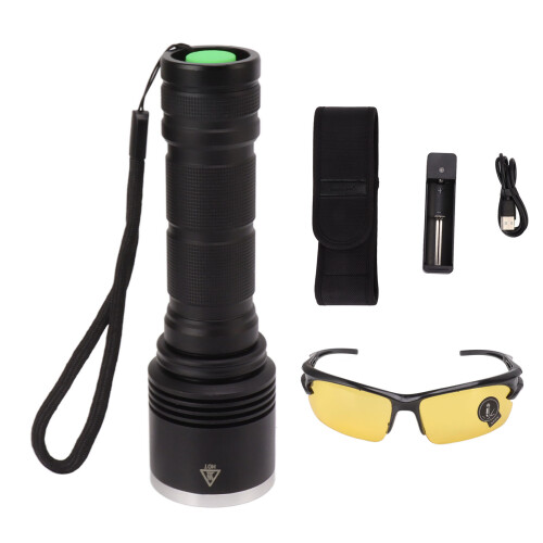 Φακός UV μαύρου φωτός 365nm, επαναφορτιζόμενος, 4 LED