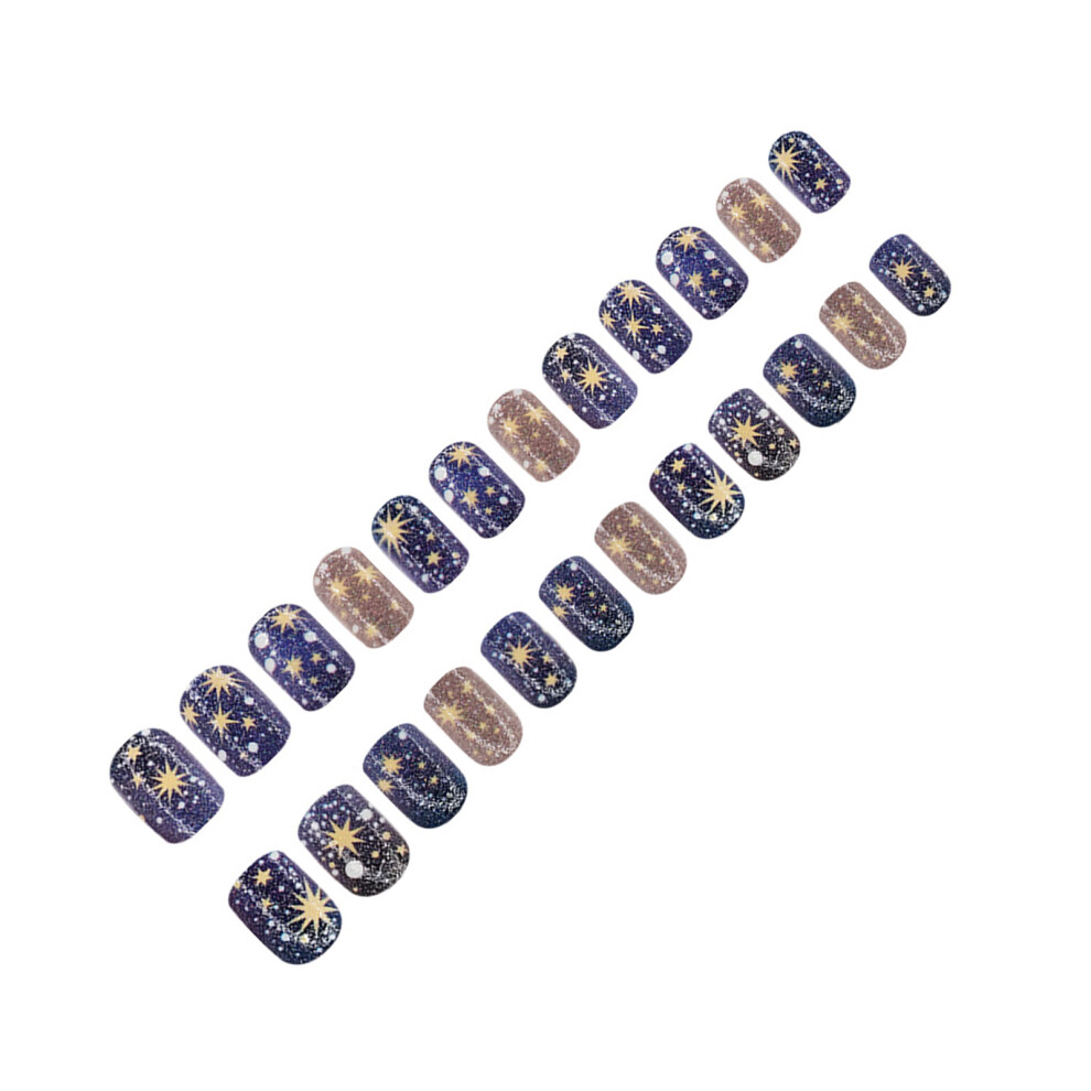 Dachuang Beauty Milky Way Glossy Square Fake Nails