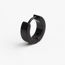 (Black) Trendy Titanium Steel Hoop Earrings, Non-Fading
