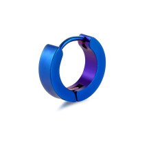 (Blue) Trendy Titanium Steel Hoop Earrings, Non-Fading