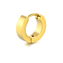 (Gold) Trendy Titanium Steel Hoop Earrings, Non-Fading