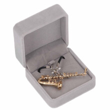 Gold Mini-Saxophon-Halskette, Zartes Musikalisches Anhänger-Schmuck