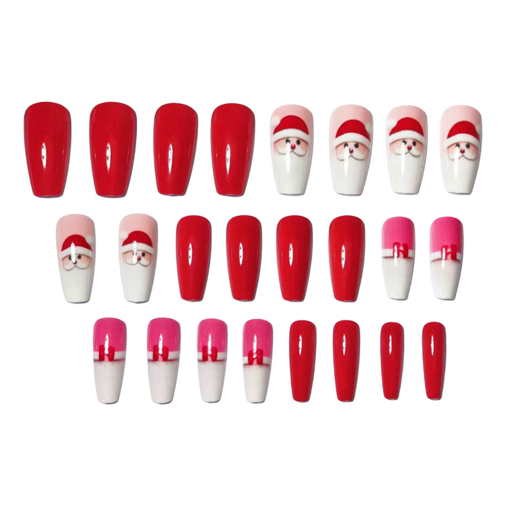 Dachuang Beauty Red 24Pcs Santa Christmas Press On Nails