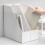 Multifunctional White Plastic Desktop Book Rack & File Organizer 10