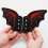 Bat Wing Shoe Buckle - Red & Black Decor Accessory 6