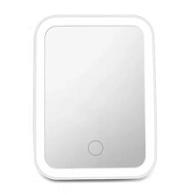 LED Vanity Mirror with Lights Portable Cosmetic Travel Tabletop Make Lighted Desk Mirror USB Rechargeable White