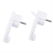 2 Stück Weißer Schuko-Winkelstecker Flach Schuko Flachstecker 250 V (16 A) Schukostecker Flach EU-Stecker