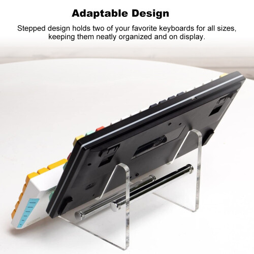 Double 2-Tier Acrylic Keyboard Stand, 171613cm, Clear/Black 1