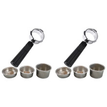 2 Pcs 51mm Bottomless Filter Coffee Machine Accessories Domestic Coffee Machine Accessories Bracket Handle Hollow Handle