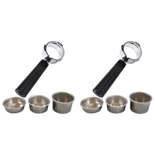 2 Pcs 51mm Bottomless Filter Coffee Machine Accessories Domestic Coffee Machine Accessories Bracket Handle Hollow Handle