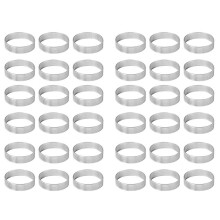 Cake Ring Molds, 30Pcs Stainless Steel Porous Tart Ring, Perforated Pie Cake Ring Mold, Cake Mousse Ring with Holes 7cm
