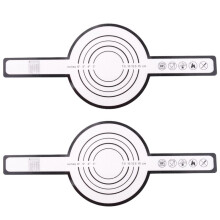 2X Silicone Baking Mat for Dutch Oven Bread Baking Non-Stick Baking Mat with Long Handle 8.3Inch Reusable Sheets Black